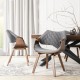 Стол LUISE Сив/Орех Кадифе