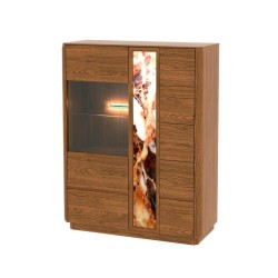 Витринен шкаф с бар секция и осветление, колекция Jantar C Panel