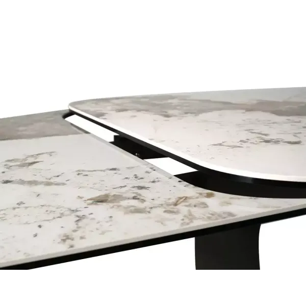 Разтегателна маса Infinity Ceramic с медна основа и плот в бял гланц