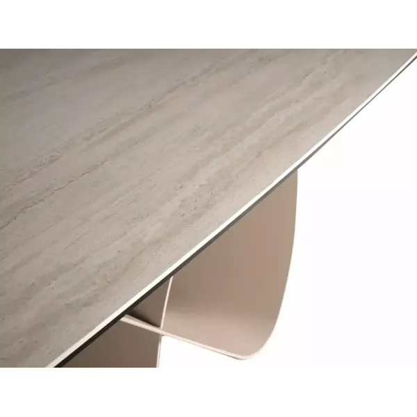 Разтегателна маса Infinity Ceramic с кашмирена основа и плот в бежов мат