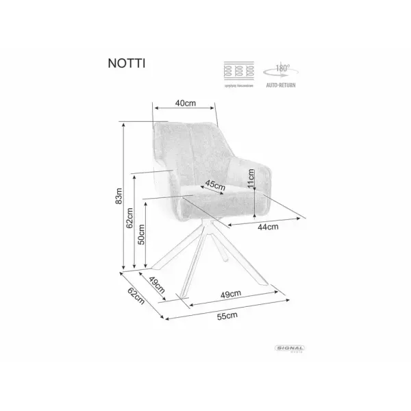 Трапезен стол Notti Leo Светлобежов