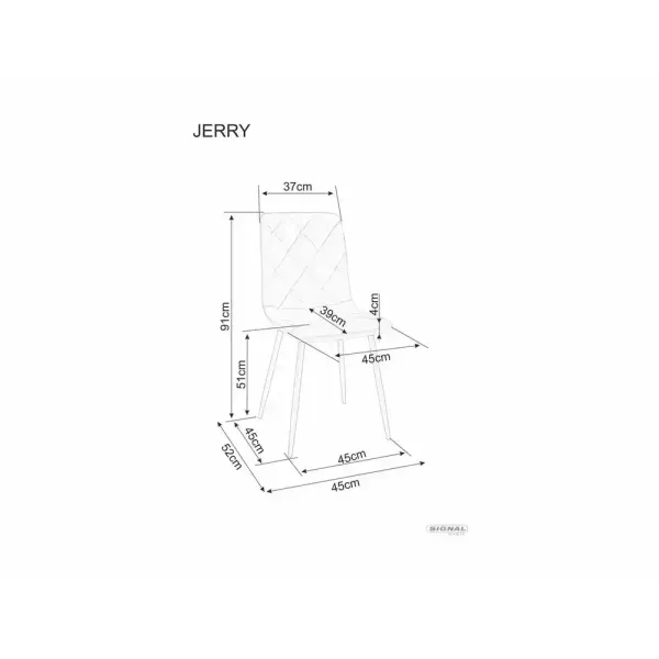 Трапезен стол Jerry Brego Светлобежов с кашмирени крака