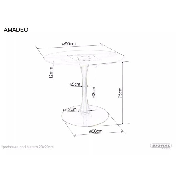 Трапезна маса Amadeo 90 Ceramic