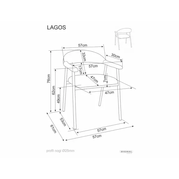 Трапезен стол Lagos D Raven Светлобежов с дъбови крака