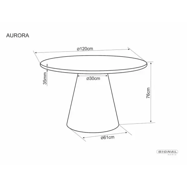 Трапезна маса Aurora 120 в цвят светлосиво