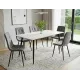 Tрапезна маса Rion 130 с черни крака и плот в бял гланц