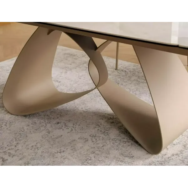 Разтегателна маса Infinity Ceramic с кашмирена основа и плот в бежов мат
