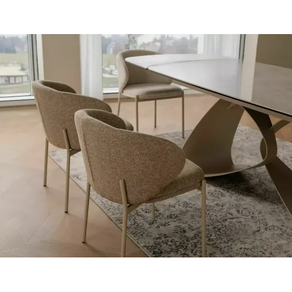 Разтегателна маса Infinity Ceramic с кашмирена основа и плот в бежов мат