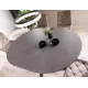 Разтегателна трапезна маса Porto Ceramic с черна основа и плот в тъмносив мат