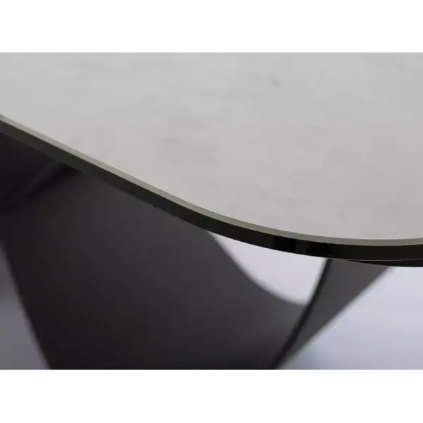 Разтегателна маса Infinity Ceramic с черна основа и плот в бял мат