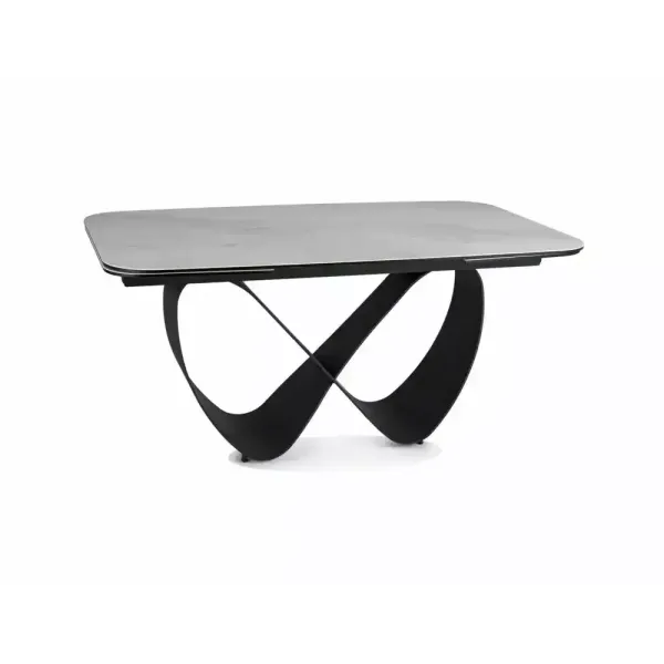 Разтегателна маса Infinity Ceramic с черна основа и плот в бял мат