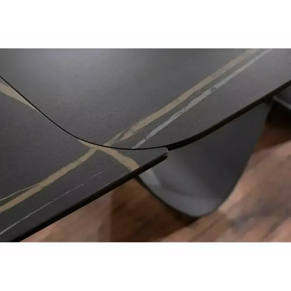 Разтегателна маса Infinity Ceramic с черна основа и черен плот