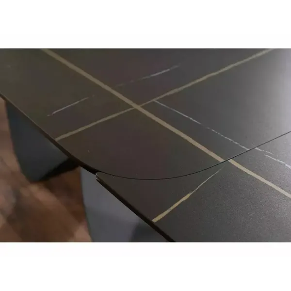 Разтегателна маса Infinity Ceramic с черна основа и черен плот