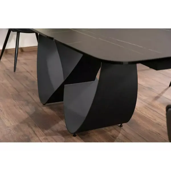 Разтегателна маса Infinity Ceramic с черна основа и черен плот