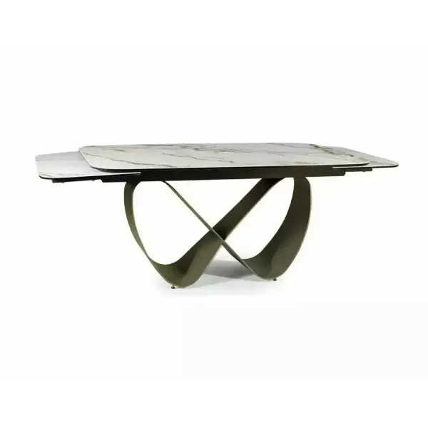 Разтегателна маса Infinity Ceramic с медна основа и бял плот