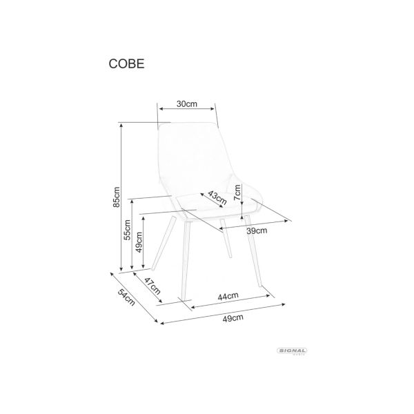 Трапезен стол Cobe - Bluvel 14 grey - на склад