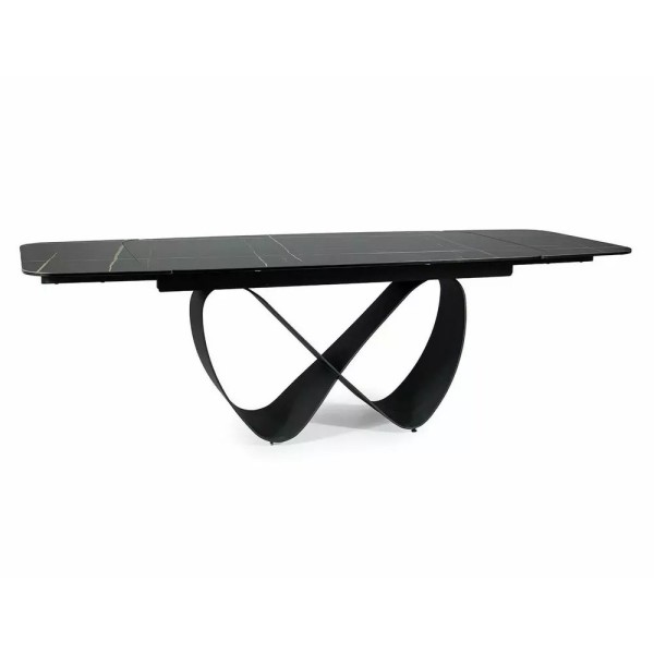 Разтегателна маса Infinity Ceramic с черна основа и черен плот
